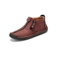 thumbnail image 1 of Frontwalk Mens Ankle Boot Hand Stitching Booties Zipper Casual Shoes Work Lightweight Loafers Men Non-Slip Flats Red 7.5, 1 of 3