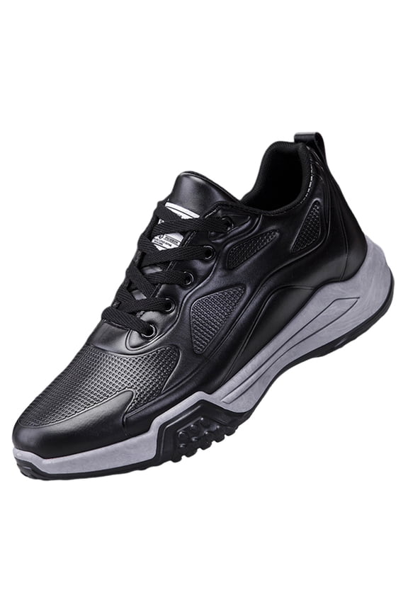 Mens Athletic Shoe Winter Warm Sneakers Plush Lined Casual Walking Shoes Travel Comfortable Running Sneaker Men Lace Up Trainers Black 8.5