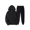 thumbnail image 1 of Frontwalk Mens Beam Foot Hoodies Sweatsuit Hooded Athletic Tracksuit Set Long Sleeve Gym Jogger Sets With Pockets Black L, 1 of 2