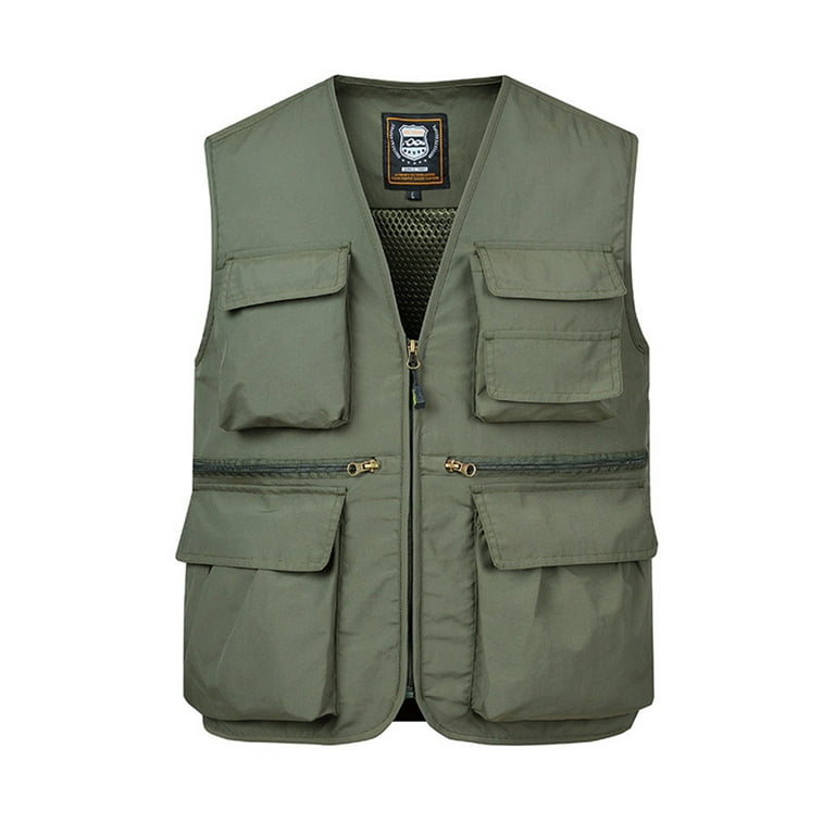 Frontwalk Mens Cargo Vest With Multi Pockets Vests Jacket