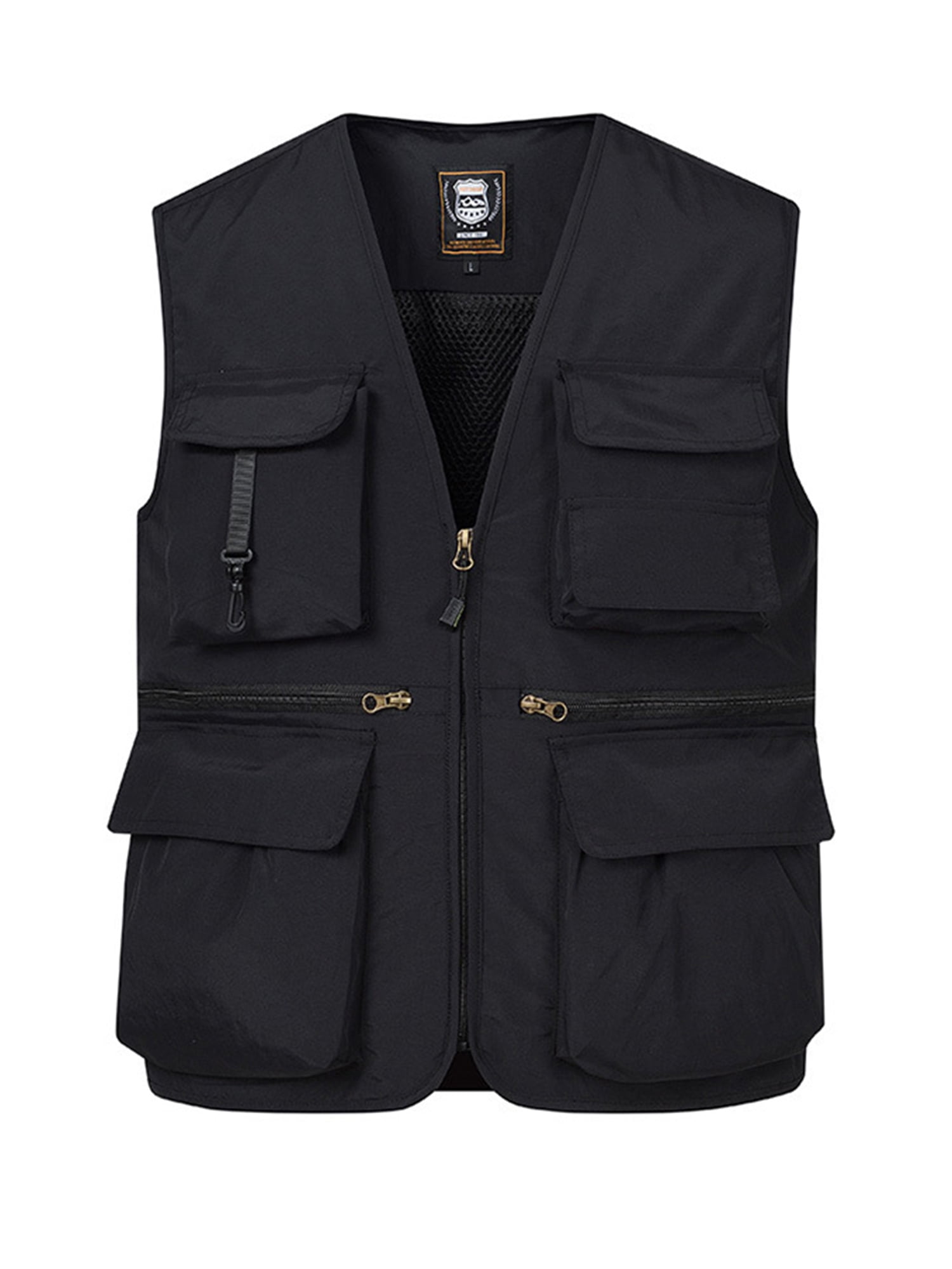 Frontwalk Mens Cargo Vest With MultiPockets Vests Jacket Sleeveless