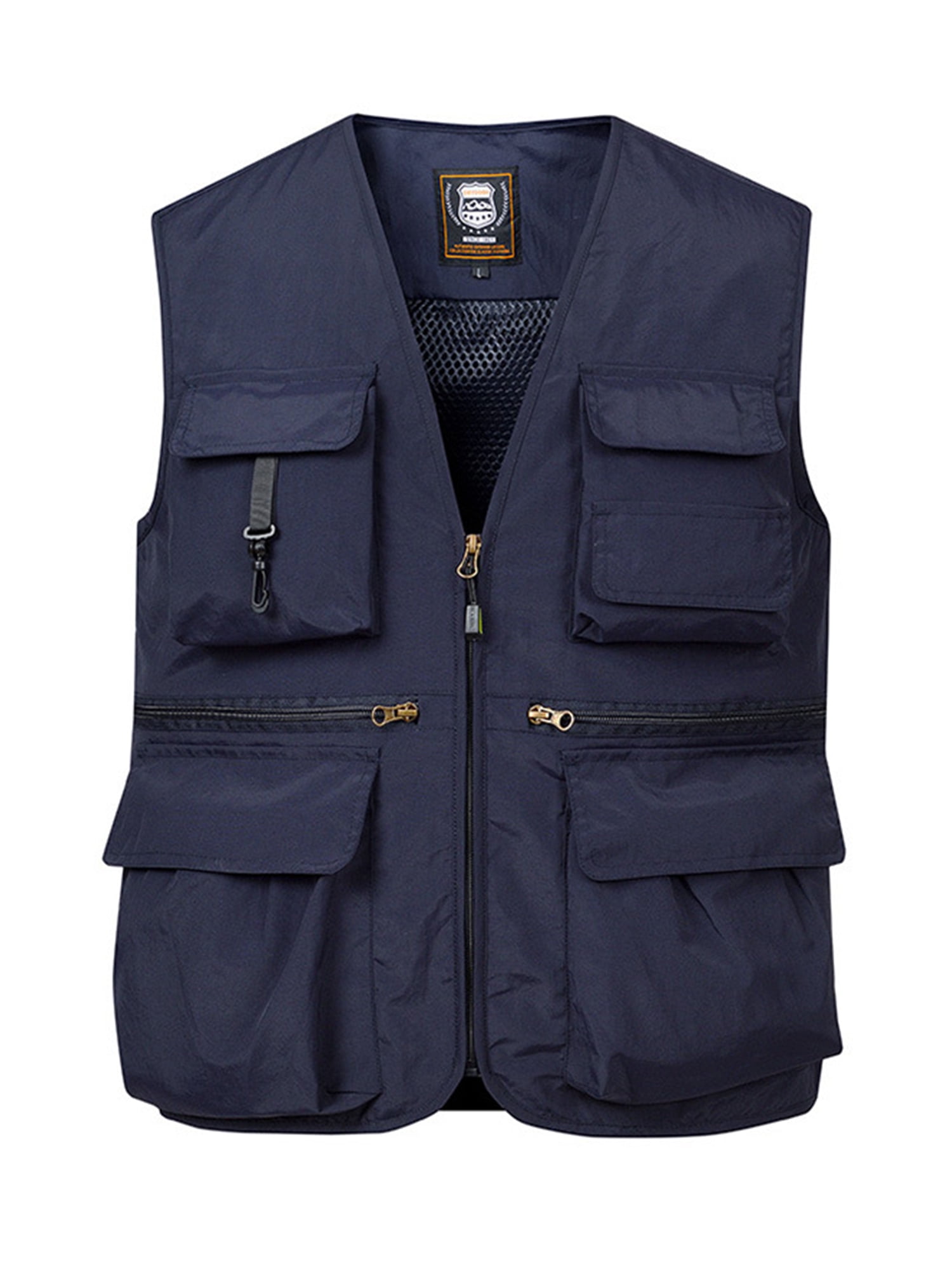 Frontwalk Mens Cargo Vest With Multi-Pockets Vests Jacket