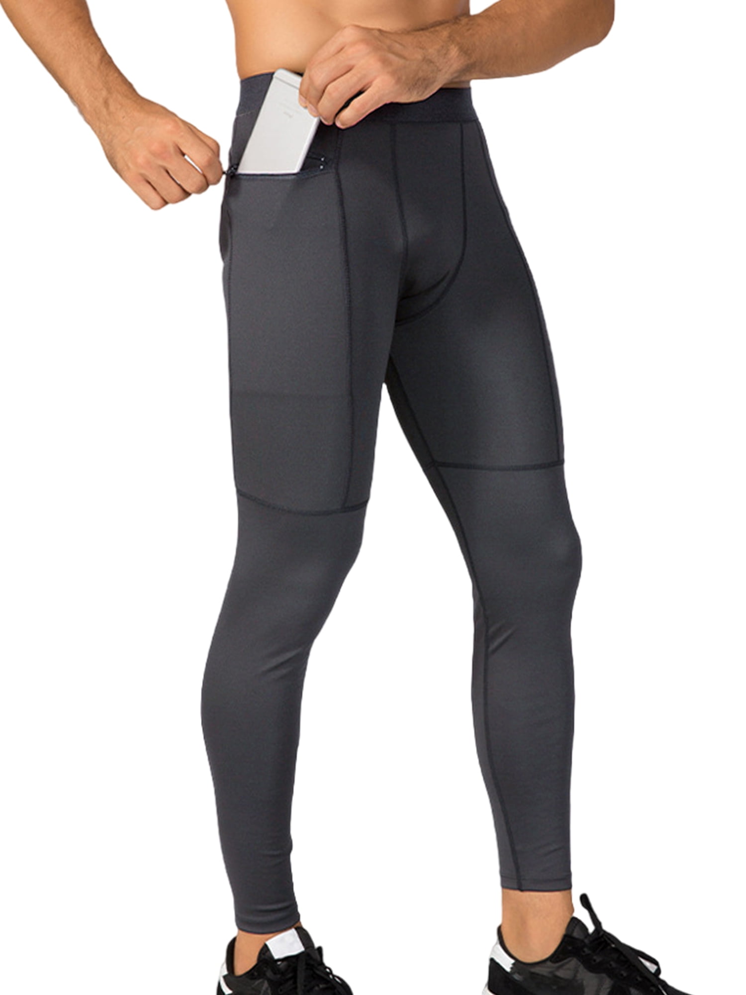 Frontwalk Mens Compression Pants High Waisted Leggings Cool Dry
