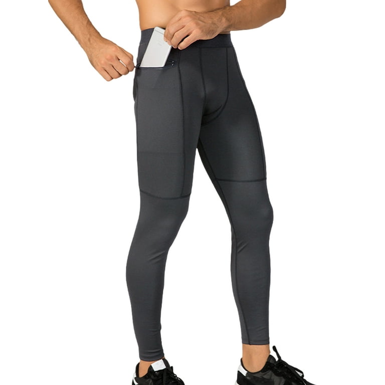 Frontwalk Mens Compression Pants High Waisted Leggings Cool Dry
