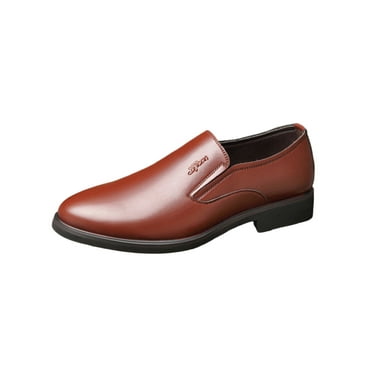 Frontwalk Mens Dress Shoes Business Oxfords Formal Brogues Office Non Slip Flats Men On Leather Shoe Brown#1 8.5