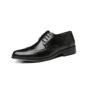 Frontwalk Mens Dress Shoes Formal Brogues Wingtips Oxfords Office Casual Leather Shoe Men Business Black 9