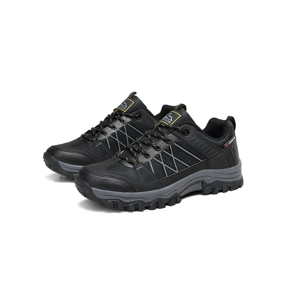 Frontwalk Mens Hiking Shoe Sport Walking Shoes Comfort Sneakers Climbing Lightweight Trekking Sneaker Men's Breathable Black 8.5