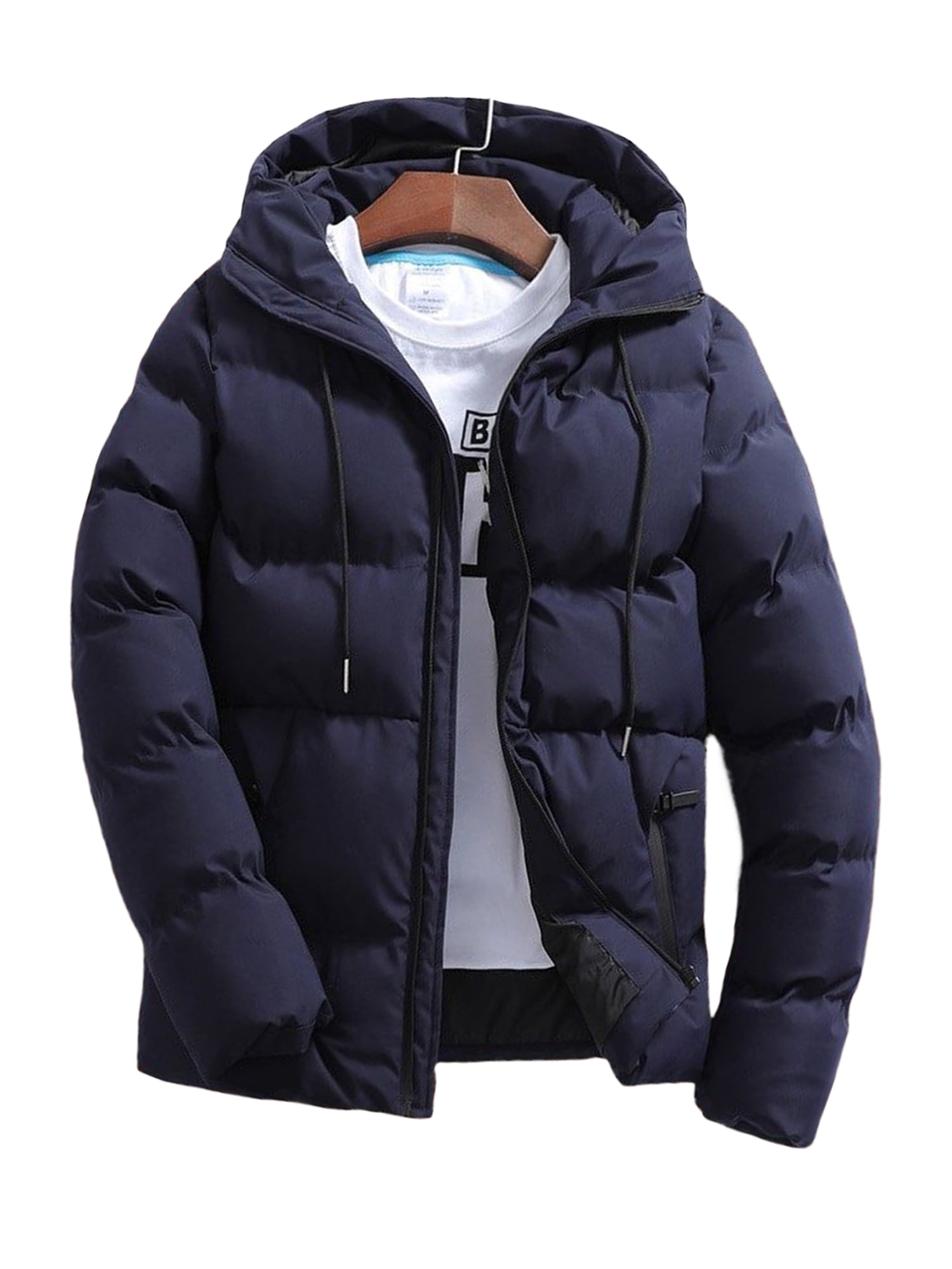 Navy blue hotsell hooded puffer jacket