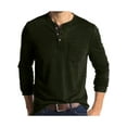 thumbnail image 1 of Frontwalk Mens Long Sleeve Comfy T Shirts Button Henley Crew Neck Pullover T Shirts Tops Slim Solid Color T-shirt with Pocket, 1 of 6