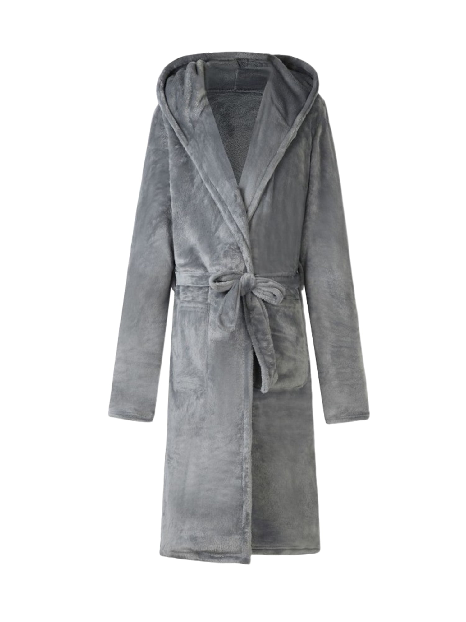 Frontwalk Mens Nightwear Hooded Wrap Robe Hoodie Dressing Gown Lounge