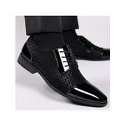 Frontwalk Mens Oxfords Wingtips Brogues Lace Up Dress Shoes Wedding Lightweight Leather Shoe Men Business Flats Black 13