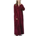 thumbnail image 1 of Frontwalk Mens Plush Flannel Zip Up Robes Zipper Lounger Robe Bathrobe Loose Fit Pajamas, 1 of 2