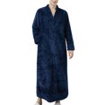 thumbnail image 1 of Frontwalk Mens Plush Flannel Zip Up Robes Zipper Lounger Robe Bathrobe Loose Fit Pajamas, 1 of 4