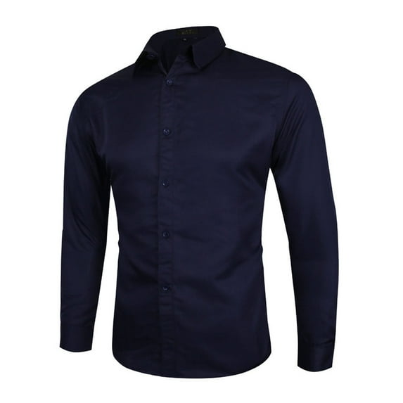 Frontwalk Mens Slim Fit Work Shirt Casual Button Down Dress Shirt Spring Fall Long Sleeve Tops Blouse
