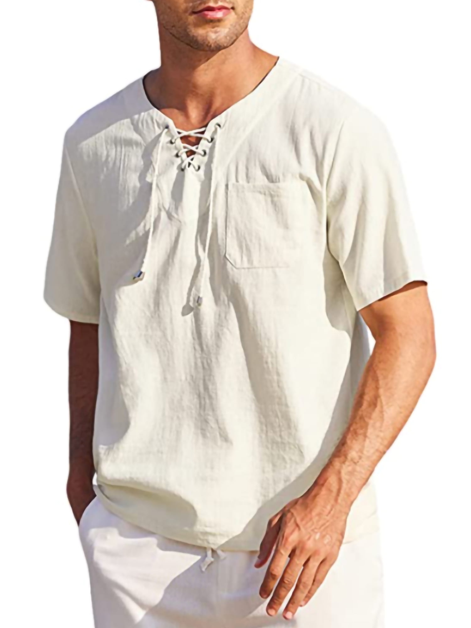 Frontwalk Mens Summer Front Pocket Tops Casual Loose Basic T Shirt