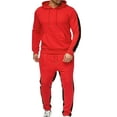 thumbnail image 1 of Frontwalk Mens Sweatsuits 2 Piece Hooded Pullover Trouser Tracksuit Sets Casual Color Stitching Comfy Jogging Suits, 1 of 6