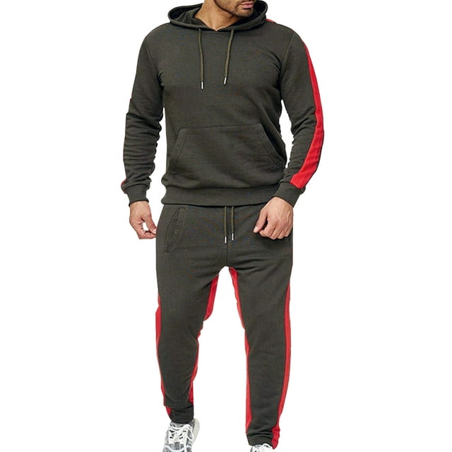 Frontwalk Mens Sweatsuits 2 Piece Hooded Pullover Trouser Tracksuit ...