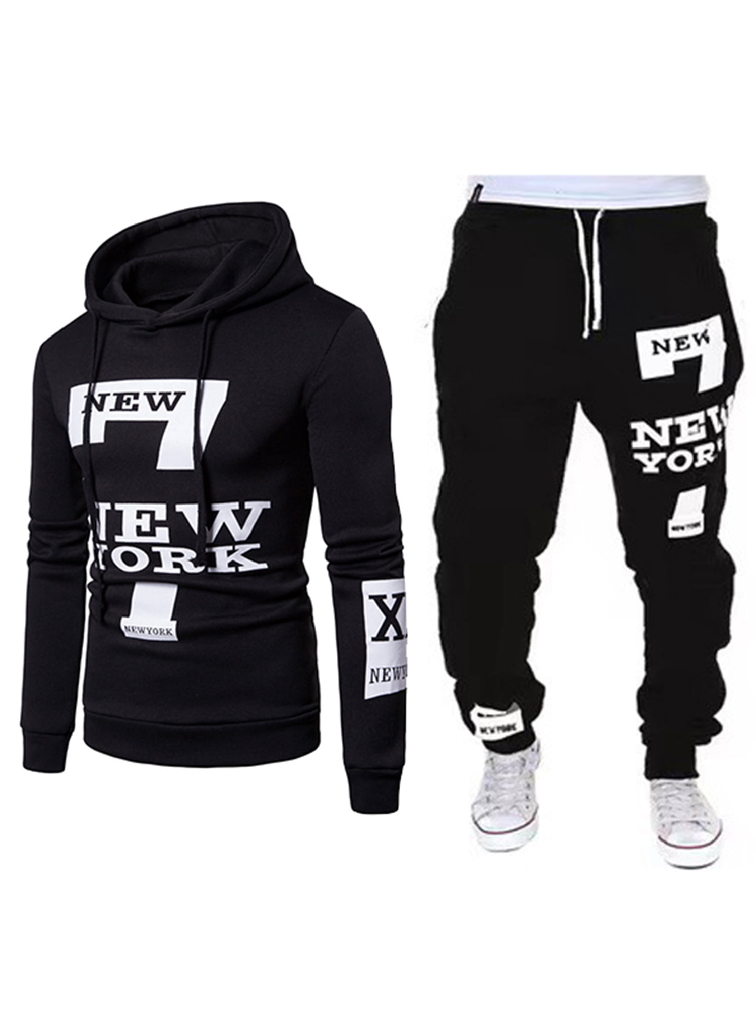 Frontwalk Mens Sweatsuits 2 Piece Hoodie Tracksuit Sets Casual Long