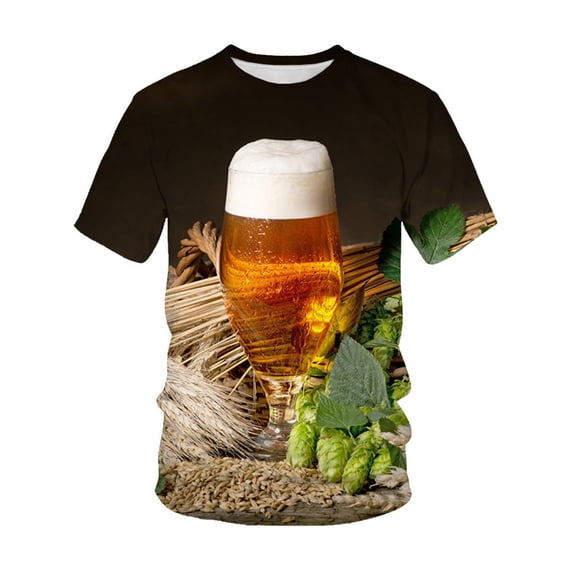 Frontwalk Mens T-Shirt Short Sleeve Shirts Graphic Summer Tops Men Fashion Tees 3D Print Blouse Style-C 5XL