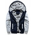 thumbnail image 1 of Frontwalk Mens Thermal Jackets Winter Warm Sherpa Fleece Lined Patchwork Jacket Pockets Hoodie Windbreaker Outerwear, 1 of 6