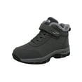 thumbnail image 1 of Frontwalk Mens Winter Boot Comfort Warm Booties Faux Fur Snow Boots Work Cold Weather Ankle Bootie Womens Plush Lined Hiking Sneakers Gray 7, 1 of 7