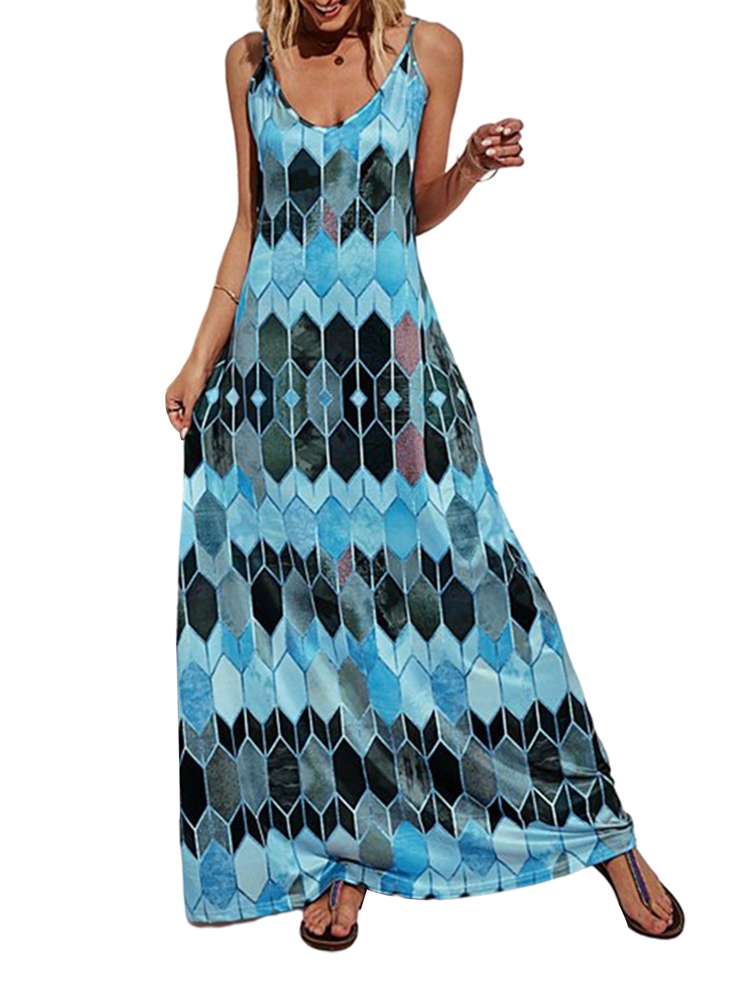 Frontwalk Nightgowns Sleepwear for Women Sleeveless Pajama Long Maxi