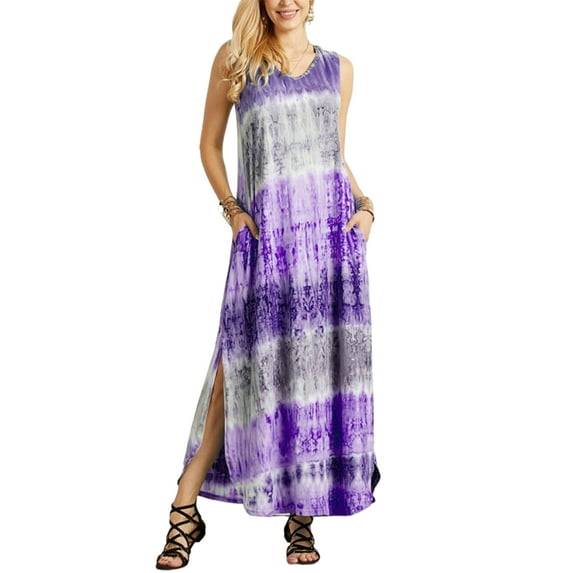 Frontwalk Nightshirt for Women Sleepwear Loose Nightgown Loungewear Casual Sleeveless T-shirts Dress Summer Pajama Dress