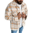 thumbnail image 1 of Frontwalk Plaid Button Up Shacket for Mens Check Print Shirt Jacket Casual Winter Fall Long Sleeve Outwear Tops with Pocket, 1 of 7