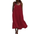 thumbnail image 1 of Sexy Dance Long Dress for Women Plus Size Summer Sundress With Pockets Sleeveless Party Dress Scoop Neck Night Gowns Dresses Sleepwear Pajama Nightdress, 1 of 11
