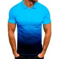 thumbnail image 1 of Frontwalk Polo Shirts Mens Business Working T-Shirts Tops Gradient Color Casual Short Sleeve Buttons T-Shirt Summer Basic Pullover Blouse, 1 of 2