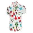 thumbnail image 1 of Frontwalk S-XXL Short Sleeve Tops Shirts for Men Casual Button Down Lapel T-Shirts Christmas Print Party Tunic Top, 1 of 2