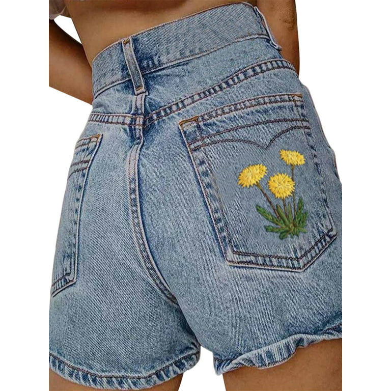 Frontwalk Short Trousers for Women Stretch Denim Jeans Shorts Summer  Holiday Beach Short Hot Pants 