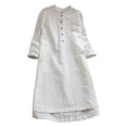 thumbnail image 1 of Frontwalk Sleepwear Dress for Women Loose Long Sleeve Plain Casual Dress Loungewear Nightshirts Nightgowns Pjs Pajama Dress, 1 of 2