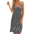thumbnail image 1 of Frontwalk Summer Dresses for Women Beach Floral Tshirt Sundress Sleeveless Solid Color Casual Loose Tank Dress, 1 of 2