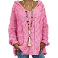 thumbnail image 1 of Frontwalk Sweaters for Women Baggy Casual Knitwear Tops Hooded Jumper Long Sleeve V Neck Loose Sweater Shirt Lounge Wear, 1 of 2