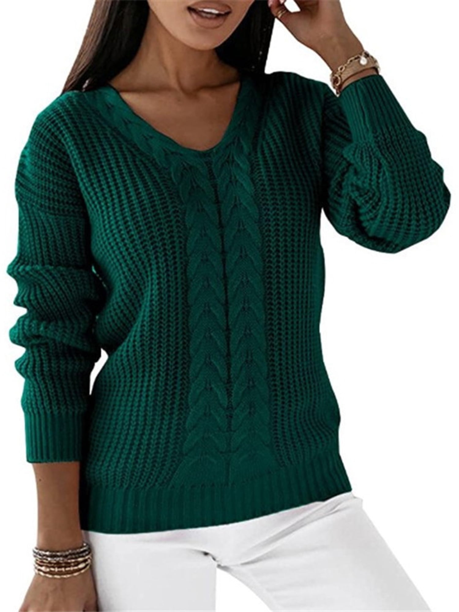 Frontwalk Sweaters for Women Cozy Winter Warm Knitted Sweaters Chunky