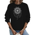 thumbnail image 1 of Frontwalk Sweatshirt For Women Graphic Print Pullover Tops Long Sleeve Sun And Moon Tunic Blouse Crew Neck Basic Tee Shirt Black XL, 1 of 2