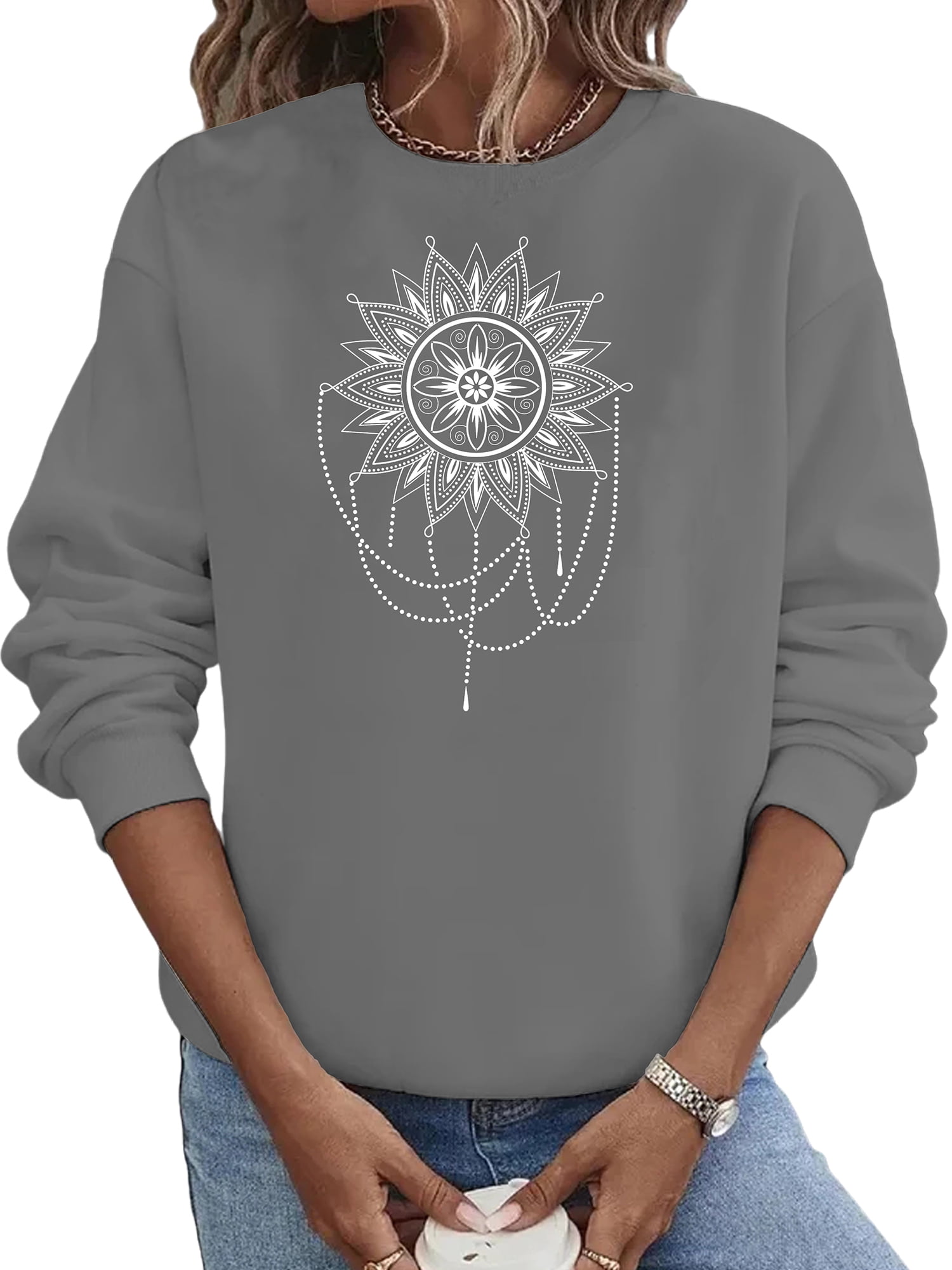 Pattern Print Sun Women's Sweatshirt