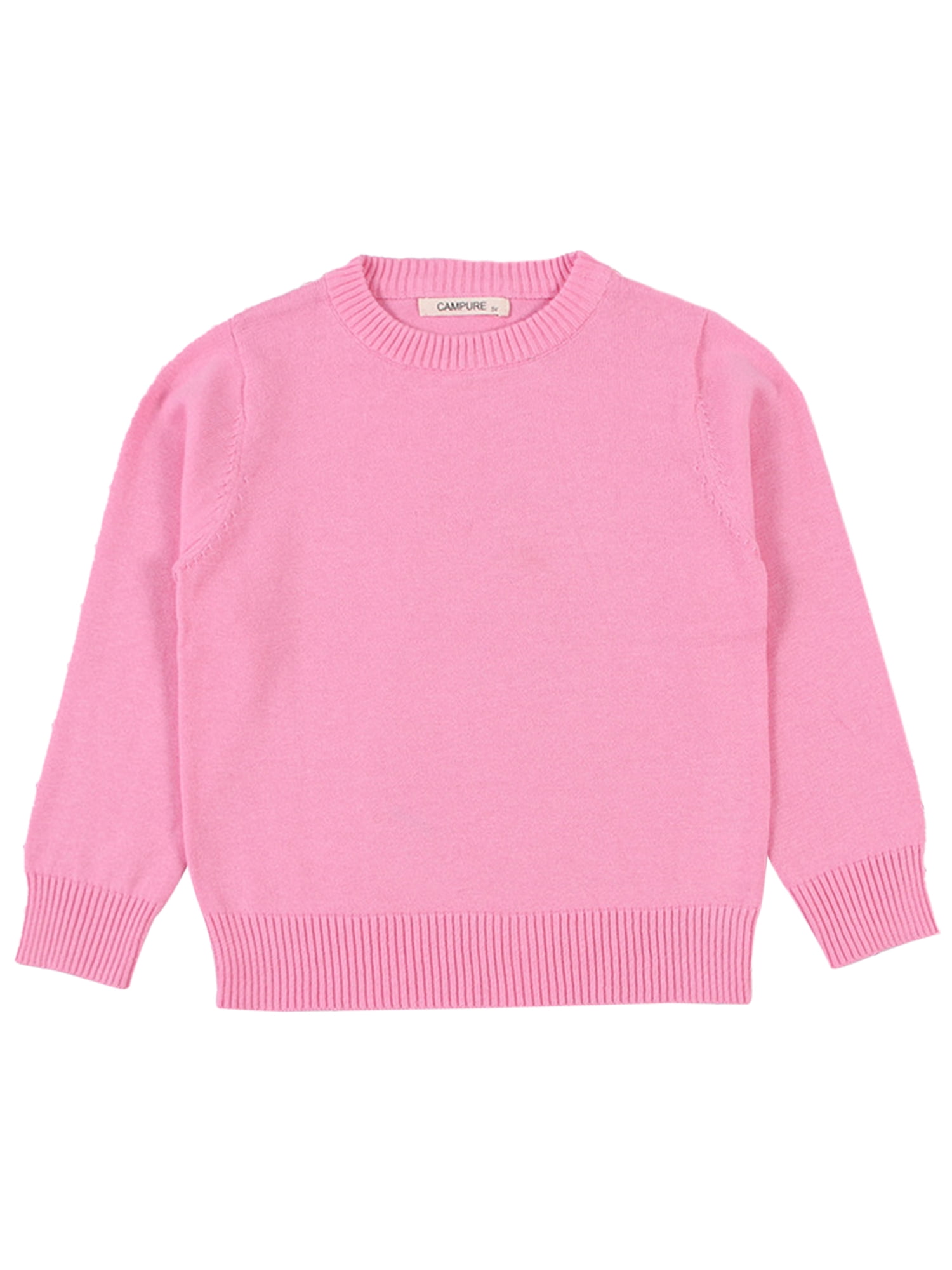Frontwalk Toddler Thermal Solid Color Pullover Crew Neck Loose