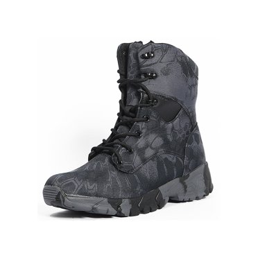 Men’s Lightweight Tactical Combat Boots – Military Style, Breathable, Lace-Up, Sizes 7–15, Ankle High