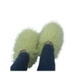 thumbnail image 1 of Frontwalk Unisex Warm Shoes Memory Foam Slipper Socks Plush Lined Booties Slippers Bedroom Cozy House Shoe Mens Womens Fluffy Light Green 6-7.0, 1 of 3