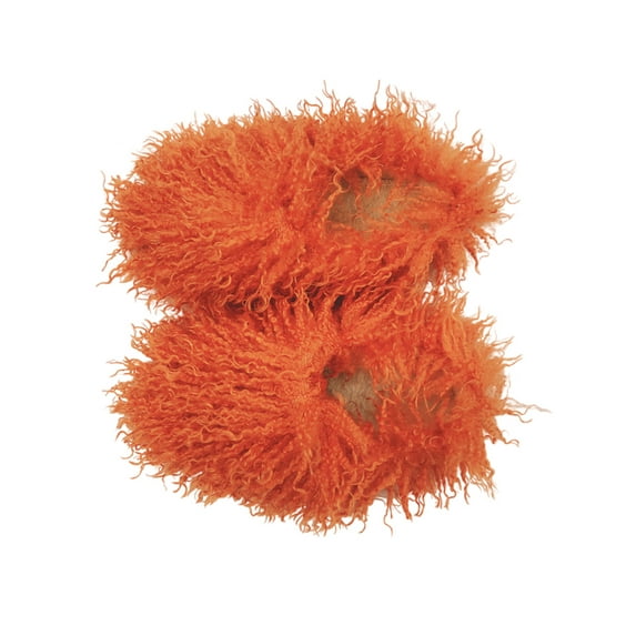Frontwalk Unisex Warm Shoes Memory Foam Slipper Socks Plush Lined Booties Slippers Bedroom Cozy House Shoe Mens Womens Fluffy Orange 8.5-9