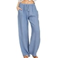 thumbnail image 1 of Frontwalk Wide Leg Lounge Pants for Women Elastic Waist Sport Yoga Jersey Trousers Workout Jogger Sweatpant Pocket, 1 of 4