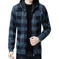 thumbnail image 1 of Frontwalk Winter Pockets Jacket Hoodies for Men Plaid Hooded Fleece Shirt Jacket Lightweight Thermal Zip-Up Overcoat, 1 of 6