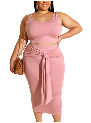 Plus size 2 piece discount skirt sets