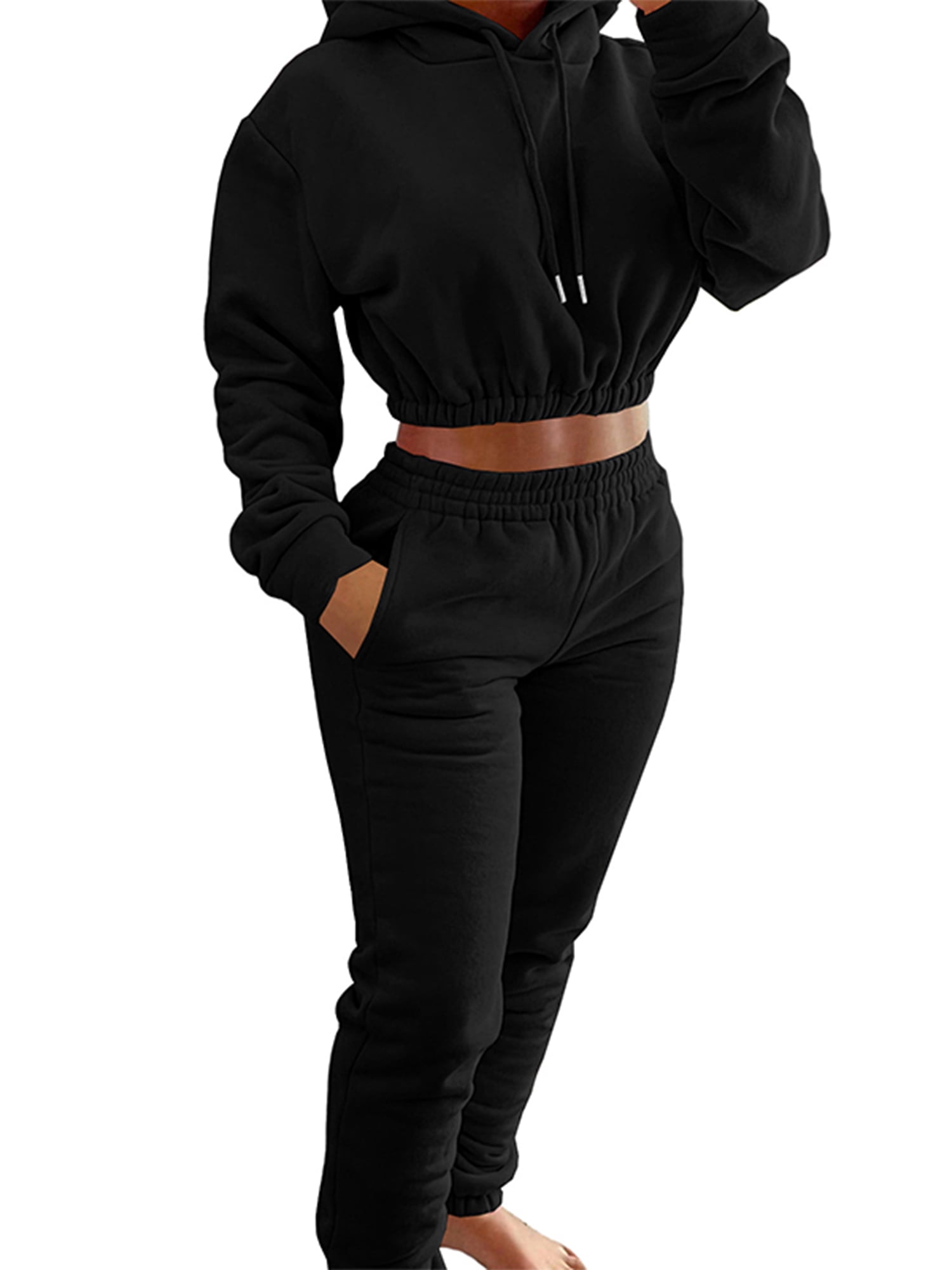 Frontwalk Women 2 Piece Tracksuit Set Casual Sports Hoodies