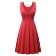 thumbnail image 1 of Frontwalk Women A-line Tank Midi Dresses Plain Hawaiian Long Dress Ladies Vest Loose Summer Beach Sundress Red M, 1 of 2