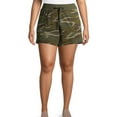 thumbnail image 1 of Frontwalk Women Camo Print Shorts Elastic Waist Plus Size Pants Casual Loose Drawstring Short Pants, 1 of 3