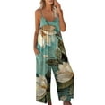 thumbnail image 1 of Frontwalk Women Casual Jumpsuits Sleeveless Printed One Piece Loose Fit Summer Rompers Playsuits with Pockets, 1 of 3