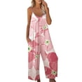 thumbnail image 1 of Frontwalk Women Casual Jumpsuits Sleeveless Printed One Piece Loose Fit Summer Rompers Playsuits with Pockets, 1 of 3